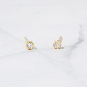 Gold Plated <b>Posts</b> Stunning Gemstone Earring CZ <b>Round</b> Cut Shaped Diamond Gemstone Silver 925 Solid Sterling Silver Comfy Studs - Product Image 1