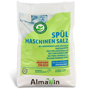 AlmaWin Custom 3 Sel pour lave-vaisselle 2Kg Protection anti-calcaire Tous lave-vaisselles Régénération Végétalien Pur Adoucisseur d'eau grossier Solide - Product Image 1