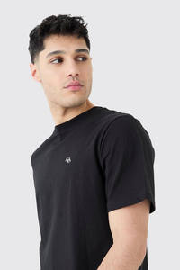 Personalizado negro 100% algodón transpirable venta al por mayor cuello redondo con camiseta de manga corta para hombres fabricados por productos Huzaifa - Product Image 3