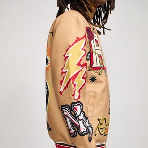 Blouson universitaire en cuir unisexe à logo personnalisé noir jaune Accents coton pour les joueurs de baseball Letterman fabricant approvisionnement en vrac - Product Image 4