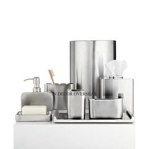 Unique Fancy Texture Designer Silver Shiny Pulido Premium Quality Metal Set De 7 Baño Completo Lujoso Set En El Precio Más Bajo - Product Image 6