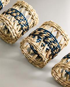 Anneaux de serviette tissés à la main en herbe de mer naturelle, porte-serviettes, décoration de table à manger, accessoires rustiques écologiques en provenance du Vietnam - Product Image 3