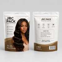 Ensemble d'emballages de luxe personnalisés pour accessoires capillaires avec logo imprimé sur sacs en plastique pour perruques et extensions de cheveux