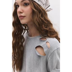 T-shirt décontracté pour femme, coupe ajustée et ample, 100% coton, motif 3D, haut pour l'été, tailles XS à 5XL - Product Image 3