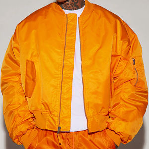 2025 automne hommes décontracté mode coupe-vent Bomber veste avec le meilleur Design Orange Bomber veste homme - Product Image 3