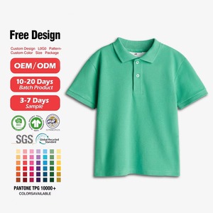 T-shirt polo 100% coton personnalisé t-shirt garçon uniforme scolaire régulier polo uniforme pour enfants à manches courtes - Product Image 5