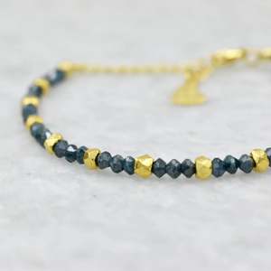 Pulsera de Diamantes Azules Naturales AAA, Chapado en Oro de 18K, Joyería Hecha a Mano, Proveedor Mayorista - Product Image 4