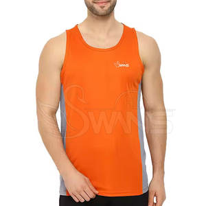 เสื้อกล้ามออกกำลังกายผ้าโพลีเอสเตอร์ระบายอากาศได้ดีสำหรับยิมลำลองออกแบบได้ตามต้องการ100% - Product Image 1