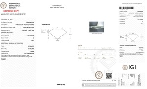 2.03ct Coussin Brillant Cut Lab-grown Diamond IGI Certified E Color VS1 Clarity Lab-Stone - Product Image 5