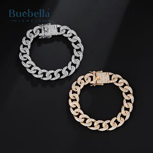 12mm 18K Gold 925 Sterling Silver VVS Moissanite Diamond Iced Curb <b>Bracelet</b> for <b>Men</b> <b>Men's</b> Moissanite <b>Bracelets</b> & Bangles" - Product Image 3