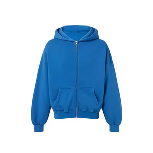 Nouveauté 2026 – Sweat à capuche unisexe 100 % coton molletonné/éponge française, grammage lourd, respirant, séchage rapide, avec fermeture éclair, coupe classique - Product Image 1