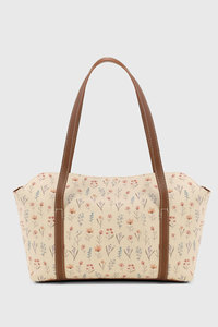 Bolso de Mano Tipo Tote de Hombro para Mujer, Diseño Floral Vintage, Forro de Lona PU, Cierre de Cremallera, OEM ODM - Product Image 3