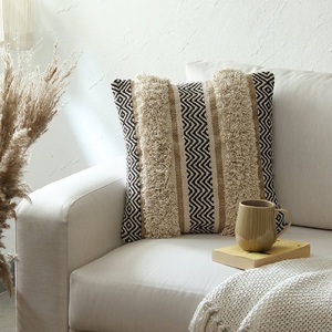 Sofá cama protector para muebles, 100% algodón orgánico, aspecto de lino Natural, estilo indio a rayas, cojín Certificado de Salida de fábrica - Product Image 5