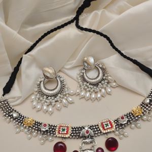 Premium SAMIKSHA Fusion Jewelry <b>Set</b> Necklace & <b>Earrings</b> | High Grade Finish | Indian Supplier Direct - Product Image 2