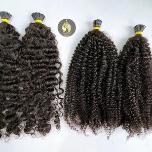 Extensions de cheveux humains vietnamiens bruts à bandes adhésives, boucles Jerry, boucles crépues, boucles birmanes, boucles crépues lisses, double épaisseur, d'un seul donneur, directement de l'usine - Product Image 1