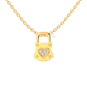 Collier pendentif en or rose pour femme avec cercle en or blanc conçu en cristal clouté avec diamant comme pierre principale - Product Image 1