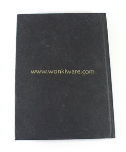 Diario de papel hecho a mano negro personalizado con encuadernación con pegamento 144 páginas arte algodón madera regalo gratis para bebé diario promocional - Product Image 4