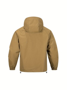 Custom Cheap <b>Half</b> <b>Zip</b> Windbreaker <b>Jacket</b> Fashion Casual WindBreaker <b>Jacket</b> Coat <b>Men</b> Spring Casual Outwear Solid Color Polyester - Product Image 2