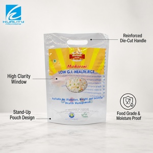 Sachets personnalisés <span class=keywords><strong>en</strong></span> PE de qualité alimentaire pour l'emballage du <span class=keywords><strong>riz</strong></span>, avec poignée découpée et thermoscellable, pour marques de céréales - Vente <span class=keywords><strong>en</strong></span> <span class=keywords><strong>gros</strong></span> - Product Image 2