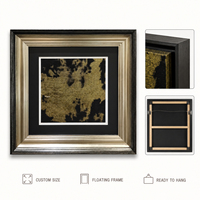 Peinture murale abstraite dorée et noire Gilded Terrain, vente en gros, peinture à l'huile abstraite personnalisée pour la décoration de villas, hôtels, maisons et bureaux