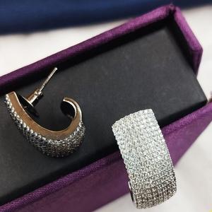 ต่างหูขนาดเล็กแฟนซีสุดหรูพร้อมต่างหูผู้หญิงสีโรสโกลด์เหมาะสำหรับใส่ไปงานเลี้ยงเครื่องประดับแฟชั่นประดับหินเพทาย - Product Image 1