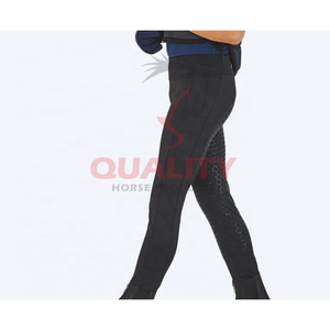Collants équestres confortables en tissu doux au toucher sécurisés à taille haute pour femmes, idéaux pour l'équitation et les activités de plein air - Product Image 1