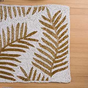 Mantel de Mesa a Rayas Dorado y Blanco para Acción de Gracias, Hecho a Mano con Cuentas y Bordado, de Gasa, para Decoración del Hogar y Fiestas - Product Image 3