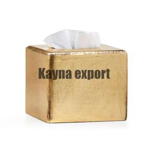 Caja de pañuelos de Metal con acabado de latón antiguo, diseño elegante para el hogar, Hotel, restaurante, coches, uso diario - Product Image 3