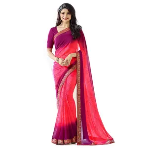 Women's New Designer Floral Print Georgette Saree For Wedding Ethnic Wear Casual Daily Wear for Worldwide Export