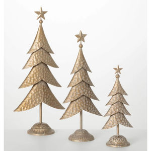 Design classique décor de noël arbre de table meilleure qualité or métal martelé finition arbre décoratif pour décor de fête - Product Image 1