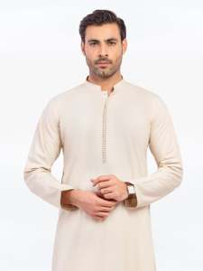 Shalwar Kameez traditionnel pakistanais pour hommes, coupe classique, décontracté, tenue musulmane pour tous les jours et la prière - Product Image 2