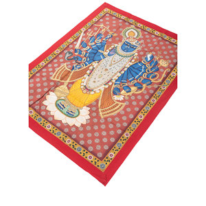 Tapiz Mandala de Tela de Algodón Azul con Arte Pichwai, Decoración de Pared de Estilo Bohemio Navideño, Tela con Patrón Boho Hecha a Mano para el Hogar - Product Image 2