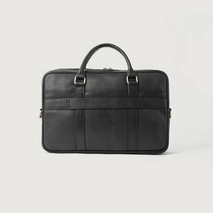 Sac à main pour ordinateur portable en cuir véritable noir, léger, tendance, sac de messager pour homme, sacoche pour ordinateur portable à double fermeture éclair, travail, bureau - Product Image 6