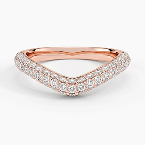 Bague de fiançailles simple en diamant de laboratoire de coupe ronde dans des bandes de cuvre en or 10K pour l'empilage de fiançailles ou un cadeau de tous les jours pour elle - Product Image 3