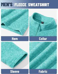 Veste de travail à manches longues et fermeture éclair pour hommes, veste d'hiver à col montant, doublure en polaire confortable, style chemise de golf - Product Image 5