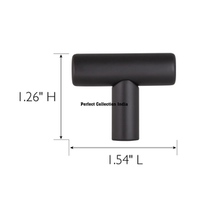 Tiradores de armario de acero inoxidable con barra en T, tirador alargado para armario de cocina, cajones de armario, aleación de Zinc negro - Product Image 3