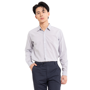 Chemise décontractée pour homme en polyester/coton anti-froissement teint uni, manches longues, tissée, motif imprimé personnalisé, fabrication au Vietnam - Product Image 4