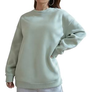 Pull en molleton de coton tricoté lourd de haute qualité, écologique, décontracté d'hiver, uni, broderie personnalisée sur le devant, pour femmes - Product Image 1