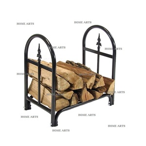 Porte-bûches en fer de conception récente, robuste, de qualité exclusive, couleur noire, à prix de gros - Product Image 5