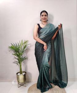 Magnifique saree en mousseline de soie pour filles avec travail imprimé fantaisie et design de fête de mariage élégant saree/sari/shari - Product Image 3