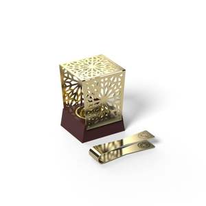 Prisma Designs Nordic Style Pine <b>Wood</b> Metal Incense Burner Set <b>Tongs</b> | Minimalist Geometric Mubkhar | Durable High-End Ramadan - Product Image 3