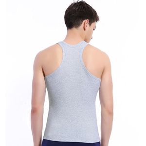 Cotton Spandex Men's Quick Dry Breathable Crew Neck Tank Top for Fitness Sport Muscle Workout <b>Running</b> Bodybuilding Vest Style - Product Image 4