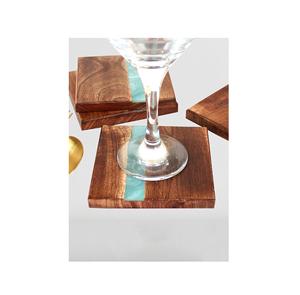 Ensemble de quatre sous-verres de haute qualité en résine artisanale bois de manguier Style classique motif d'amour idée cadeau la plus vendue - Product Image 5
