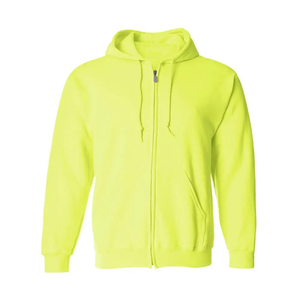 Full Zip Hoodie <b>Men's</b> Fleece <b>Jacket</b> Custom Logo 400gsm Bright Safety Sportswear Zipper Hoody Manufacturer OEM ODM - Product Image 1