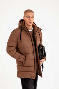 Blouson matelassé long 2025, couleur marron, nouveau style britannique, pour l'intérieur, rembourrage épais, extérieur, hiver, unisexe - Product Image 6