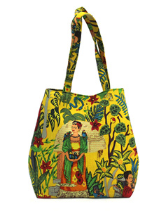 Main bloc imprimé femmes coton sac fourre-tout Floral Mandala épaule Shopping Hippie Style inspiré Frida Kahlo fermeture éclair mode - Product Image 1