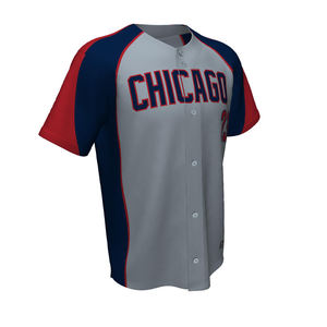 เสื้อเบสบอลแบบติดกระดุมเสื้อโพลีเอสเตอร์มีซับลิเมชัน100% ผ้าเจอร์ออกแบบได้ตามต้องการ - Product Image 1