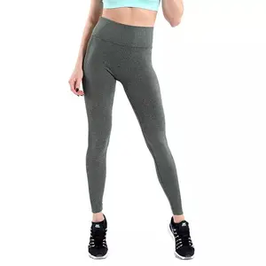 Hersteller Frauen Sport Trainings hose Einfarbig Polyester Hoch taillierte Fitness Yoga Leggings Mit Tasche