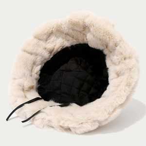 SIDDIQUI HOSINEX 2024 Women's <b>Faux</b> <b>Fur</b> Plush Solid Laminated Casual Winter Warm Bow Ripped Seamless Dyed <b>Bucket</b> <b>Hat</b> - Product Image 3