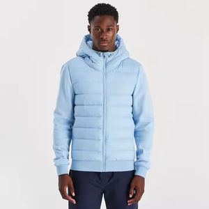 Veste matelassée hybride slim fit pour homme, hiver, panneau matelassé, col montant, manches en coton doux, fermeture éclair centrale, logo en lin - Product Image 2